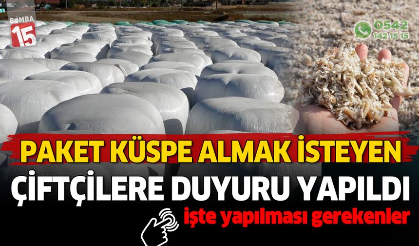 Burdur Şeker Fabrikasından paket küspe almak isteyen çiftçilere duyuru