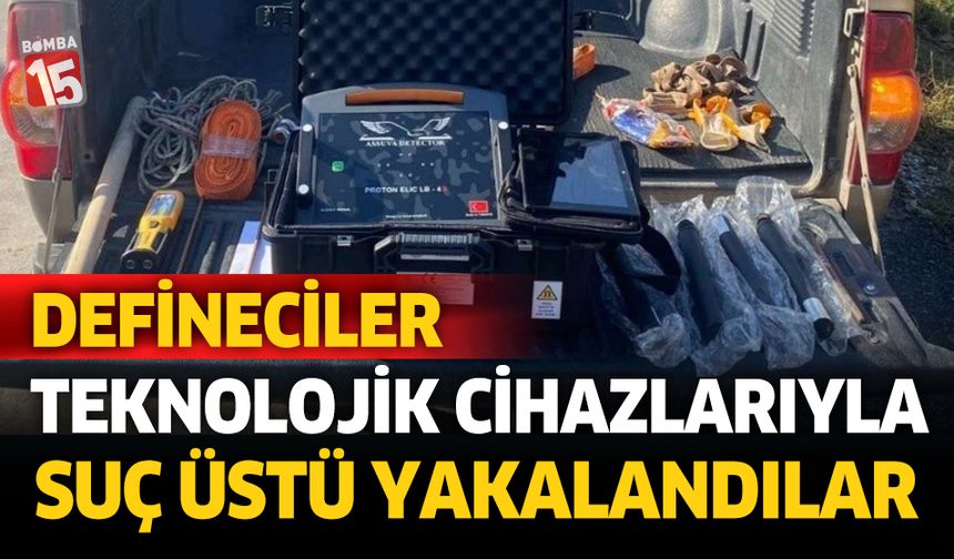 Denizli'de defineciler teknolojik cihazları ile suç üstü yakalandılar