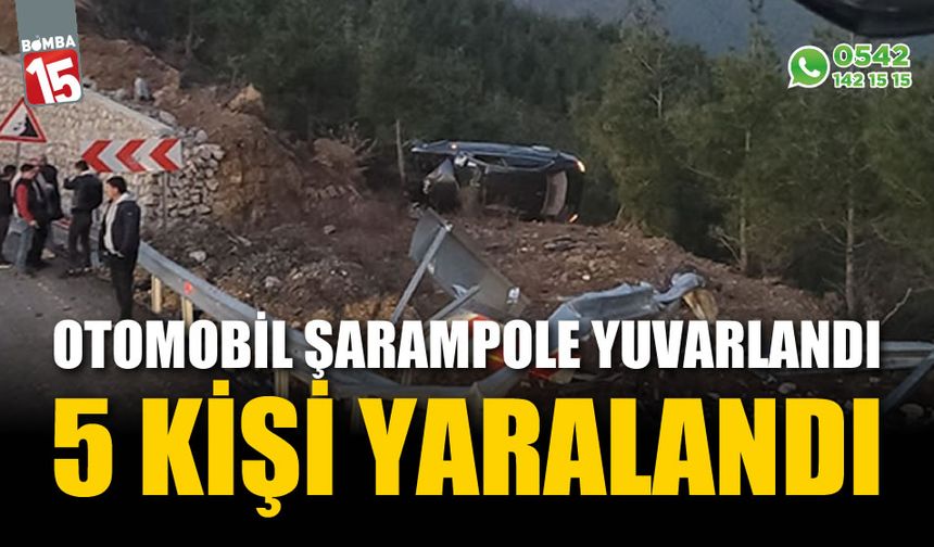 Otomobil şarampole yuvarlandı 5 kişi yaralandı