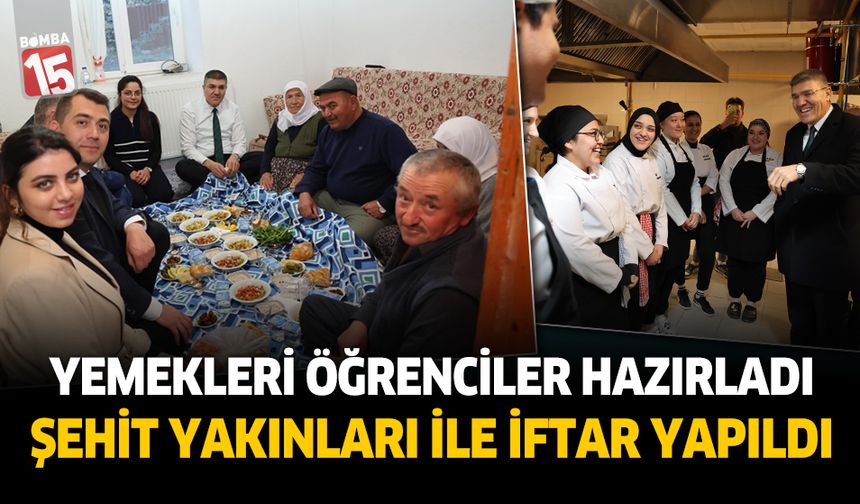 Yeşilova İsmail Akın Turizm MYO öğrencileri hazırladıkları yemeklerle şehit ailelerine misafir oldu