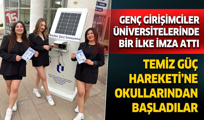 Uşak Üniversitesi’nde gençler güneş enerjili telefon şarj istasyonu kurdu