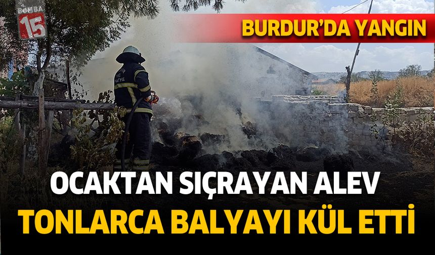 Burdur'da tonlarca saman balyası kül oldu