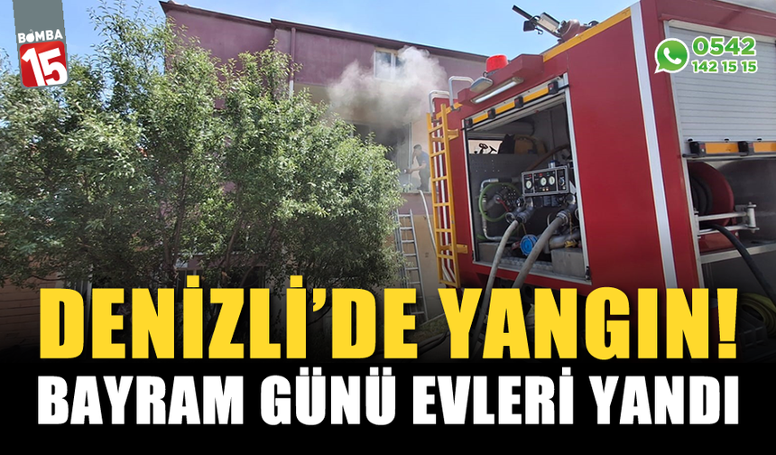 Bayram günü yangın, evleri yandı