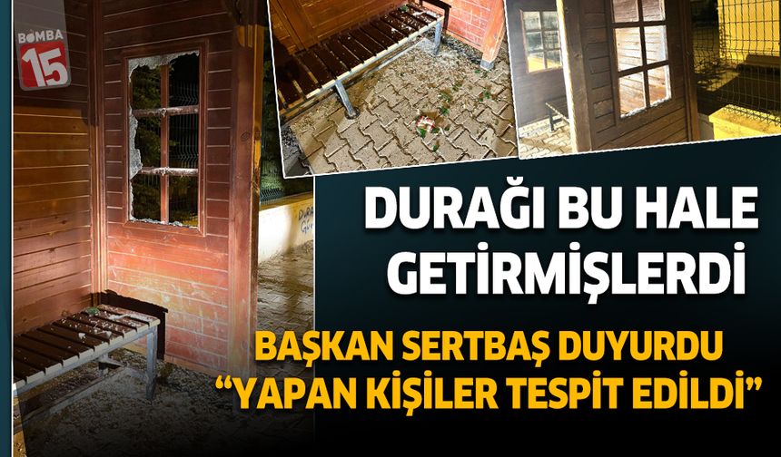 Burdur'da halkın kullandığı otobüs durağını bu hale getirdiler. O şahıslar tespit edildi