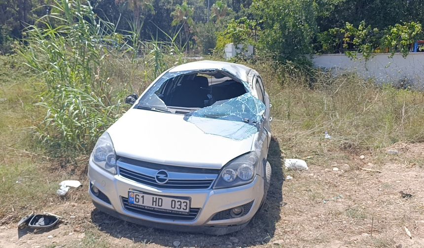 Kontrolden çıkan otomobil takla atarak savruldu: 4 yaralı