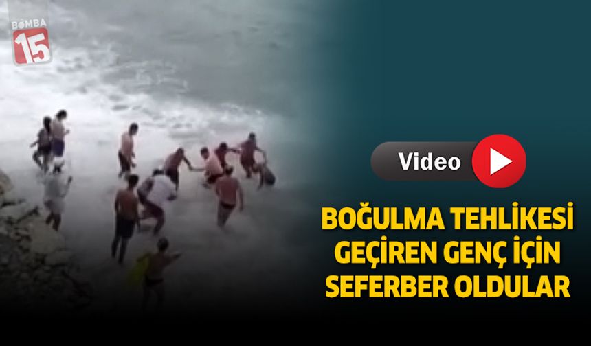 Antalya'da boğulma tehlikesi geçiren genç için seferber oldular