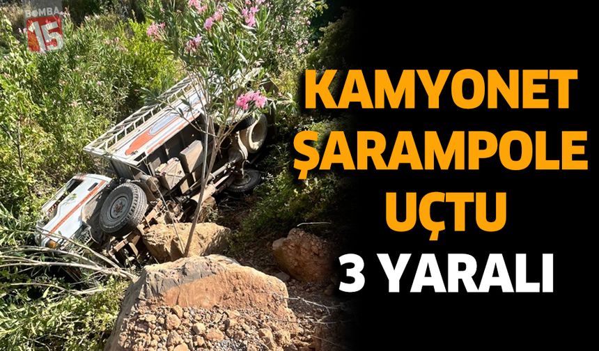 Kamyonet Şarampole Uçtu : 3 yaralı