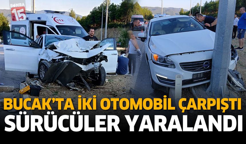 Bucak’ta İki Otomobil Çarpıştı: Sürücüler Yaralandı