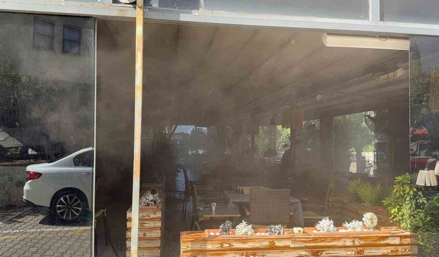 Gazipaşa’da kafe bacasındaki yangını itfaiye ekipleri söndürdü