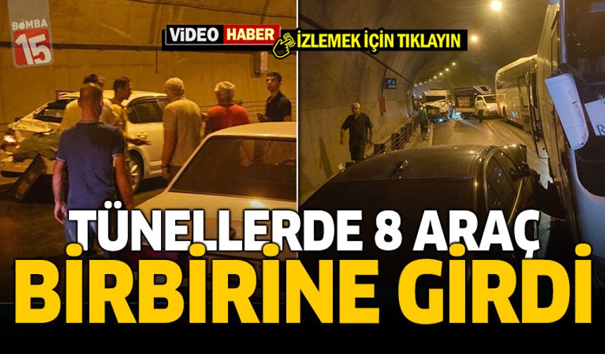 Antalya'da araçlar tünelde birbirine girdi