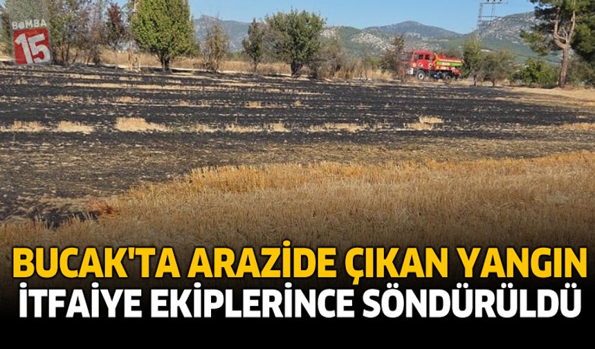 Bucak'ta Arazide Çıkan Yangın İtfaiye Ekiplerince Söndürüldü
