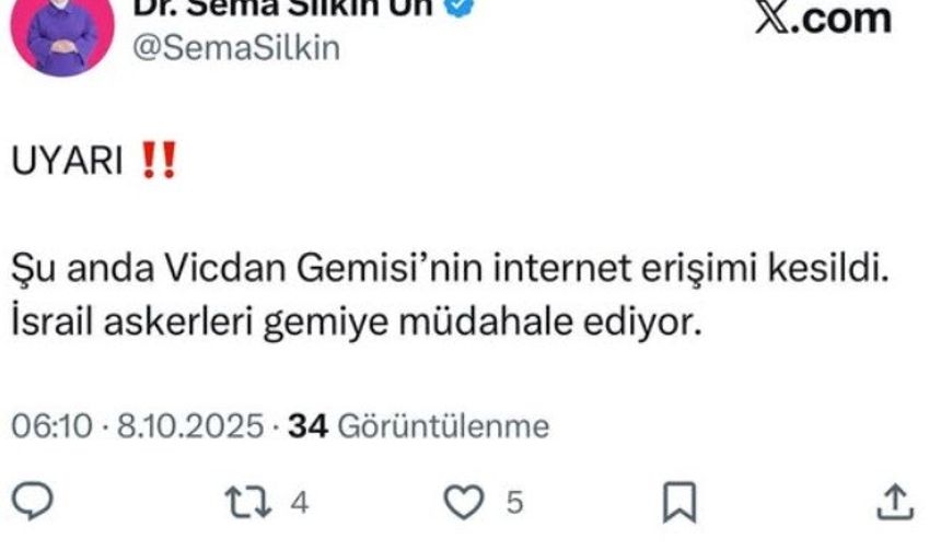 İsrail askerleri Milletvekili Ün’ün de bulunduğu Vicdan gemisine müdahale etti