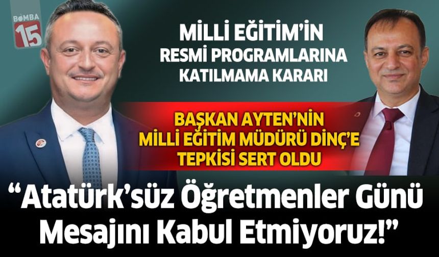CHP Burdur İl Başkanı Barış Ayten'den İl Milli Eğitim Müdürü Dinç’e Sert Tepki