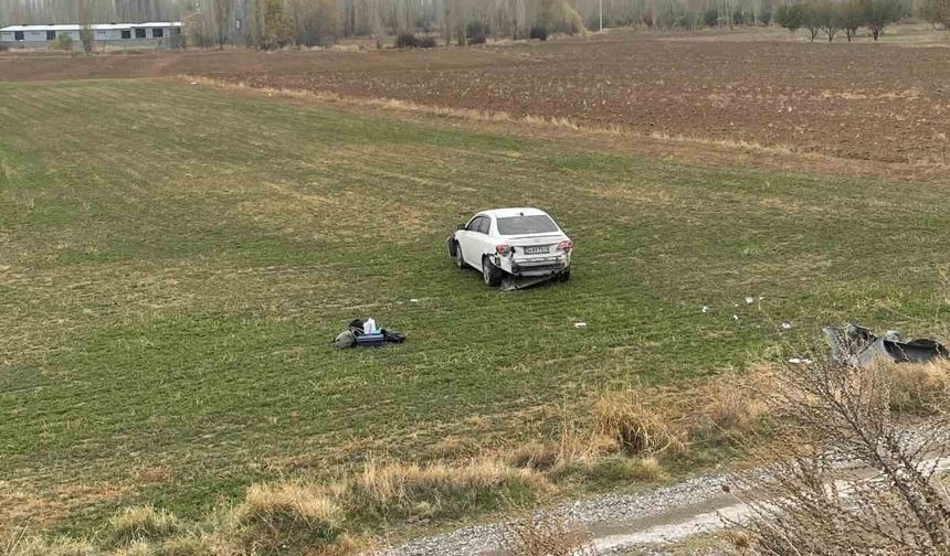 Şarampole giren otomobil sürücüsü yaralandı