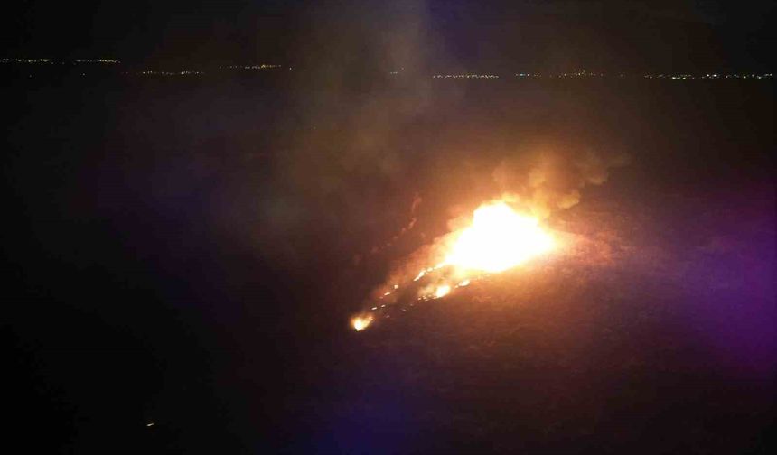 Eber Gölü'nde yangın