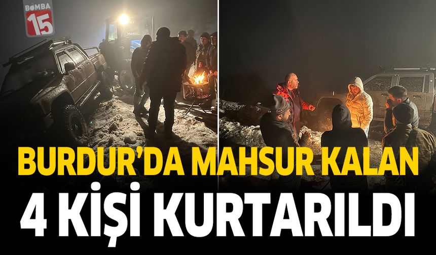 Burdur'da Dağda Mahsur Kalan 4 Kişi Kurtarıldı