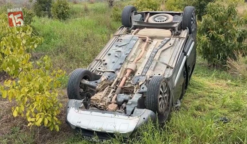 Kontrolden Çıkan Araç Takla Attı, Bahçeye Savruldu