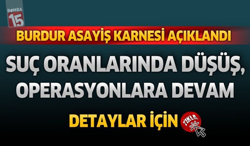 Burdur Asayiş Karnesi Açıkladı: Suç Oranlarında Düşüş, Operasyonlara Devam