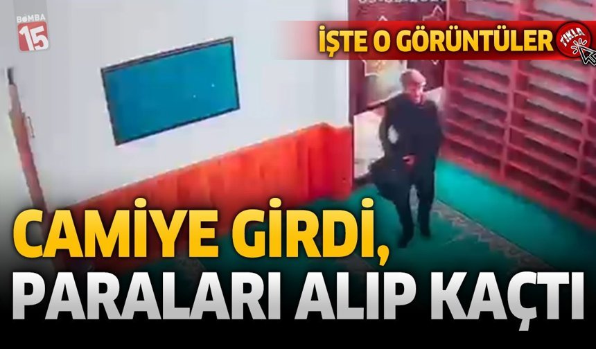 Burdur'da Camiye Girdi, Paraları Alıp Kaçtı! İşte O görüntüler