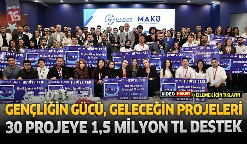 MAKÜ Ev Sahipliğinde Düzenlenen ÜNİFEST’te 30 Gençlik Projesine 1,5 Milyon TL Destek
