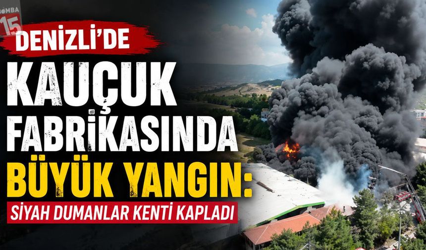 Denizli’de Kauçuk Fabrikasında Büyük Yangın: Siyah Dumanlar Kenti Kapladı