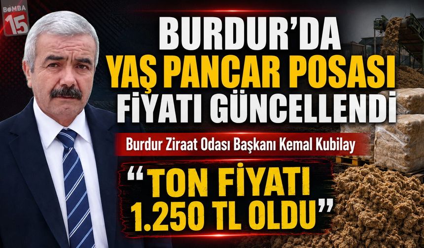 Burdur Ziraat Odası Başkanı Kemal Kubilay, Burdur’da Yaş Pancar Posası Fiyatı Güncellendiğini Duyurdu