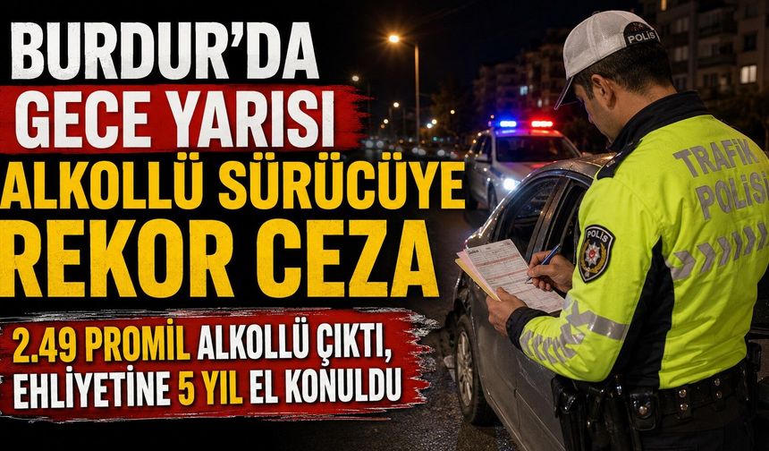 Burdur’da Park Halindeki Araca Çarpan Sürücü 2,49 Promil Alkollü Çıktı