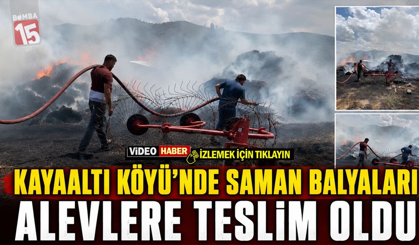 Kayaaltı Köyü’nde Saman Balyaları Alevlere Teslim Oldu