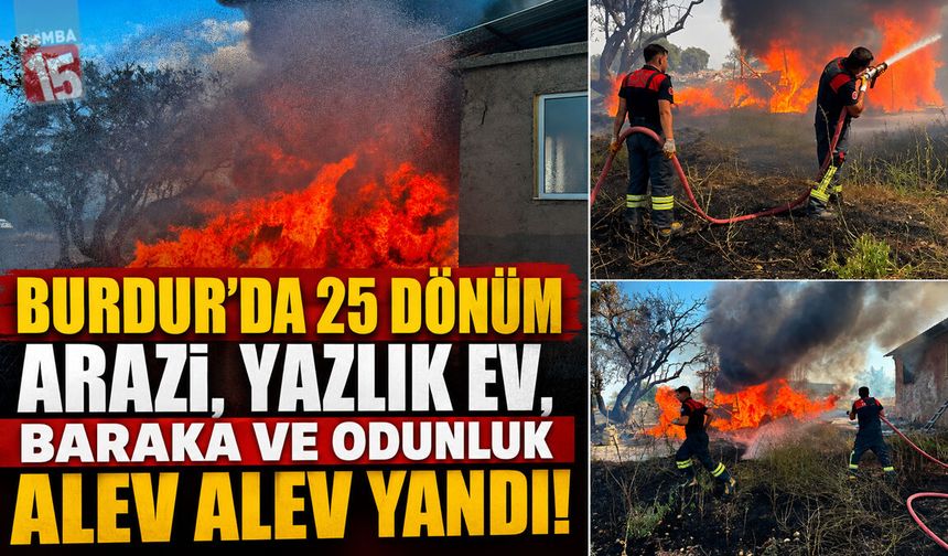 Burdur'da 25 Dönüm Arazi, Yazlık Ev, Baraka ve Odunluk Alev Alev Yandı!