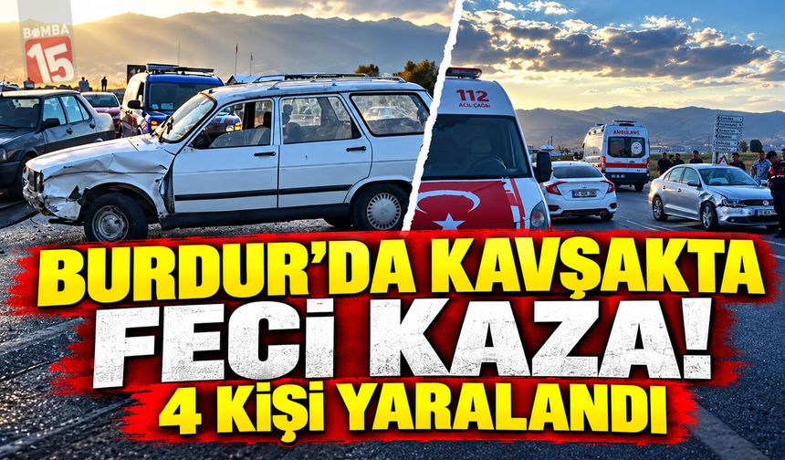 Burdur'da Korkutan Kaza! 4 Kişi Yaralandı