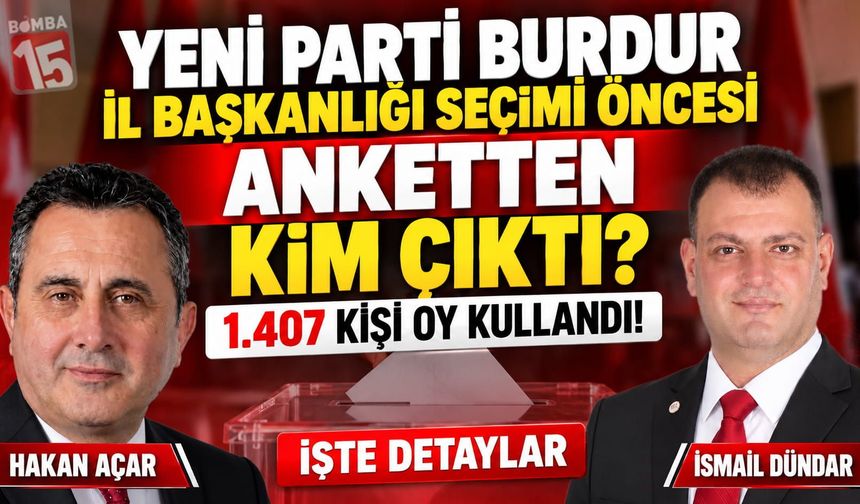 Burdur Yeni Parti İl Başkanlığı Anket Sonucunu Açıklıyoruz