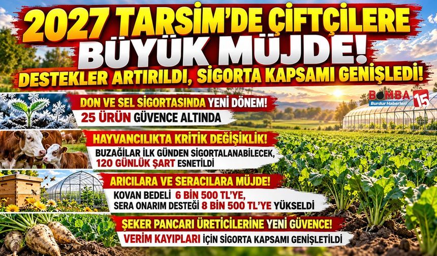 2027 TARSİM’de Çiftçilere Büyük Müjde! Destekler Artırıldı, Sigorta Kapsamı Genişledi!